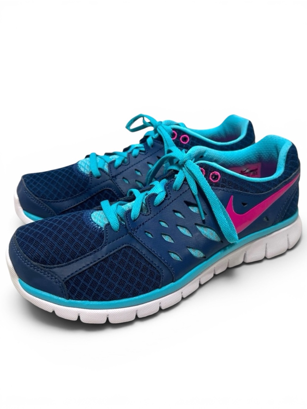 Nike Blue Pink Flex 2013 Run Fit Sole Running Shoes 580440-403 NWOT SZ 8